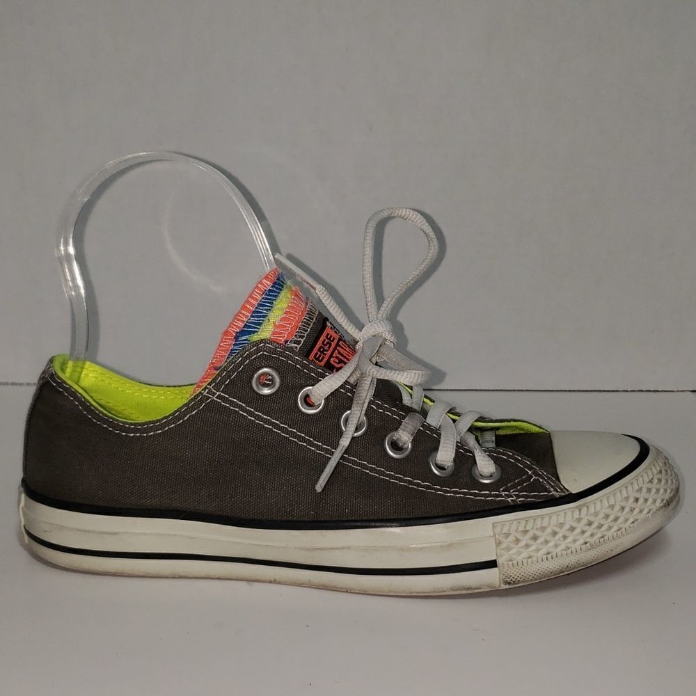 Converse Allstar Mens 5 Womens 6.5 Gray Multi-Tongue Chuck Taylors